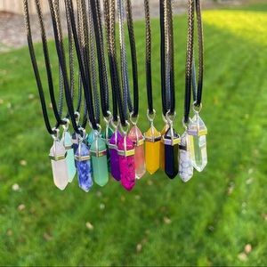 MYSTERY Bullet Shaped Chakra Necklace with Silver Accents